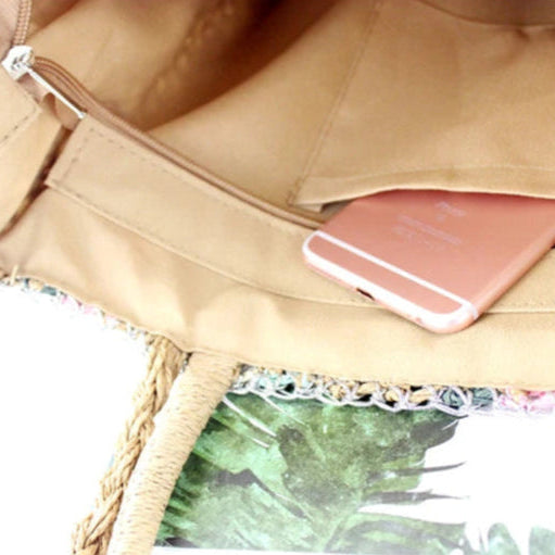 Colorful Straw Shoulder Bag - Portable Fashion Handbag for Beachy Vibes