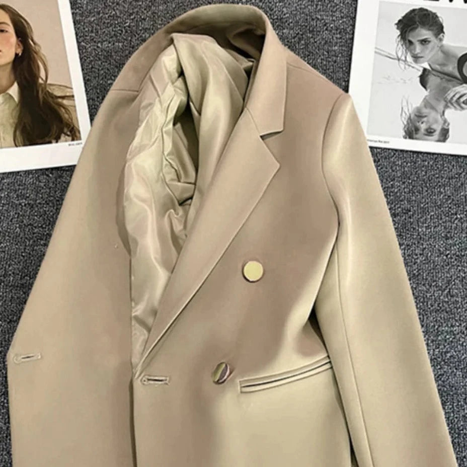 Long-sleeved four-button lined blazer - Luxury Blazer for Women