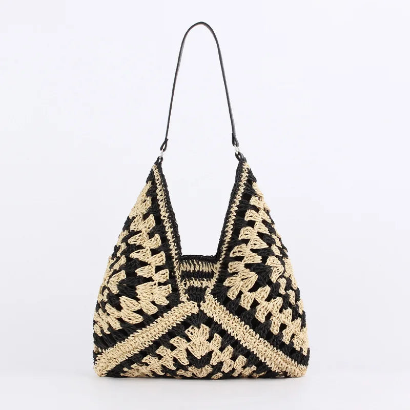 Straw Tote Bag - Shoulder Bag for Summer