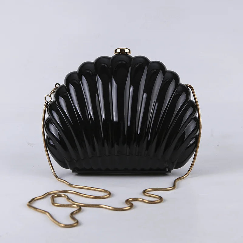 Seashell Handbags Metal Snake Chain - Crossbody Bag - Small shell bag