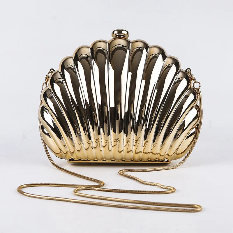 Seashell Handbags Metal Snake Chain - Crossbody Bag - Small shell bag