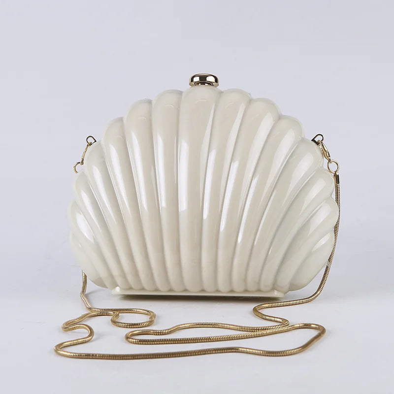 Seashell Handbags Metal Snake Chain - Crossbody Bag - Small shell bag