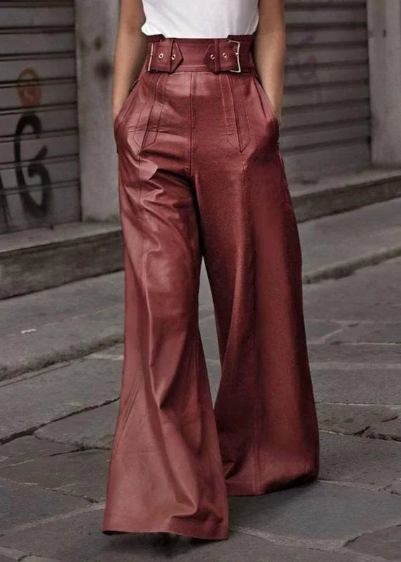 Old Money Style High Waist Pleated Pockets Baggy Pants - Female Wide Leg Trousers - Modigirl Long Pants