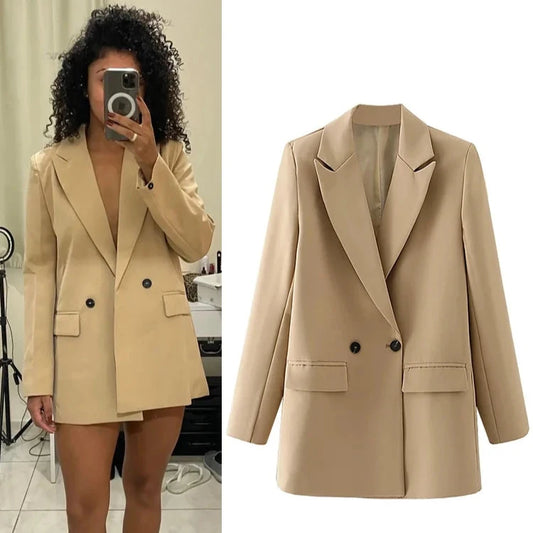 Blazer Woman Black Beige Khaki Blue Green Gray - Coat Fashion Office Wear - Women's Blazers - Jacket Outerwears