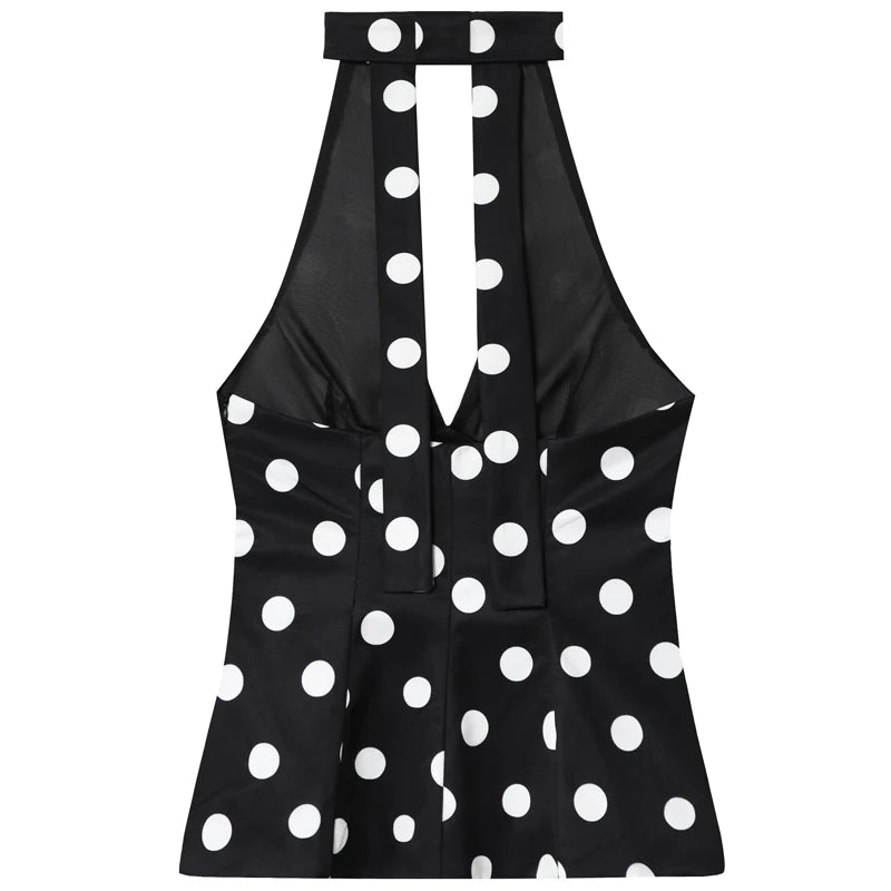 Butterfly Halter Top Sexy Tanks & Camis Bow Corset Polka Dot Tops For Woman Fashion Sleeveless Backless Tank Top