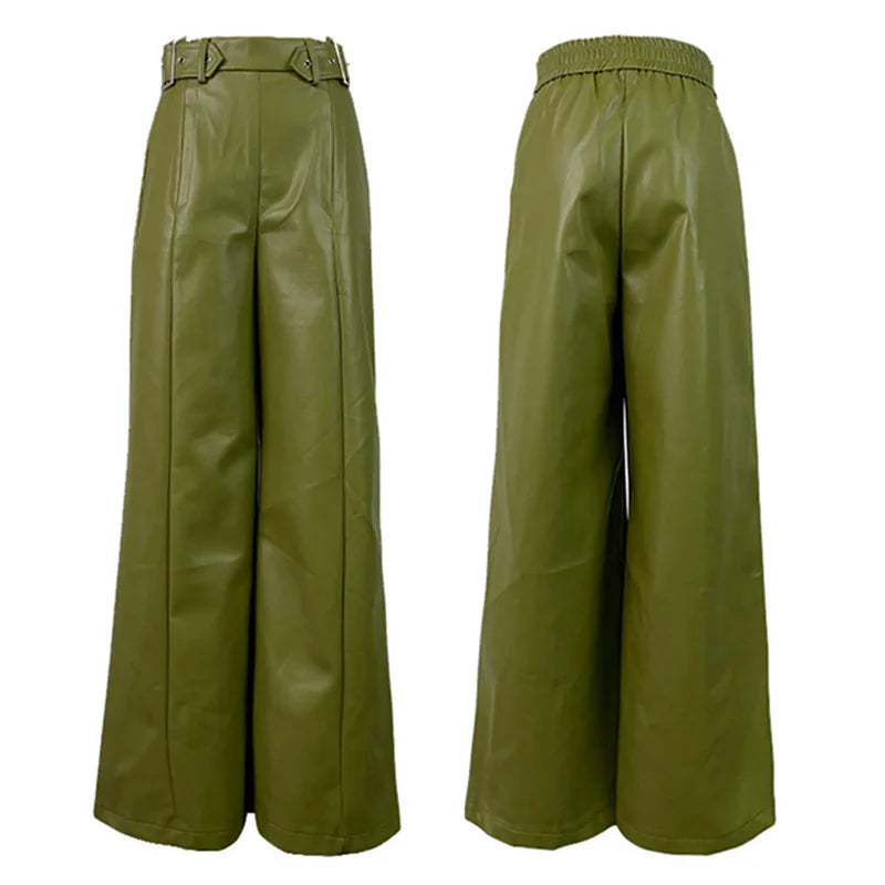 Old Money Style High Waist Pleated Pockets Baggy Pants - Female Wide Leg Trousers - Modigirl Long Pants
