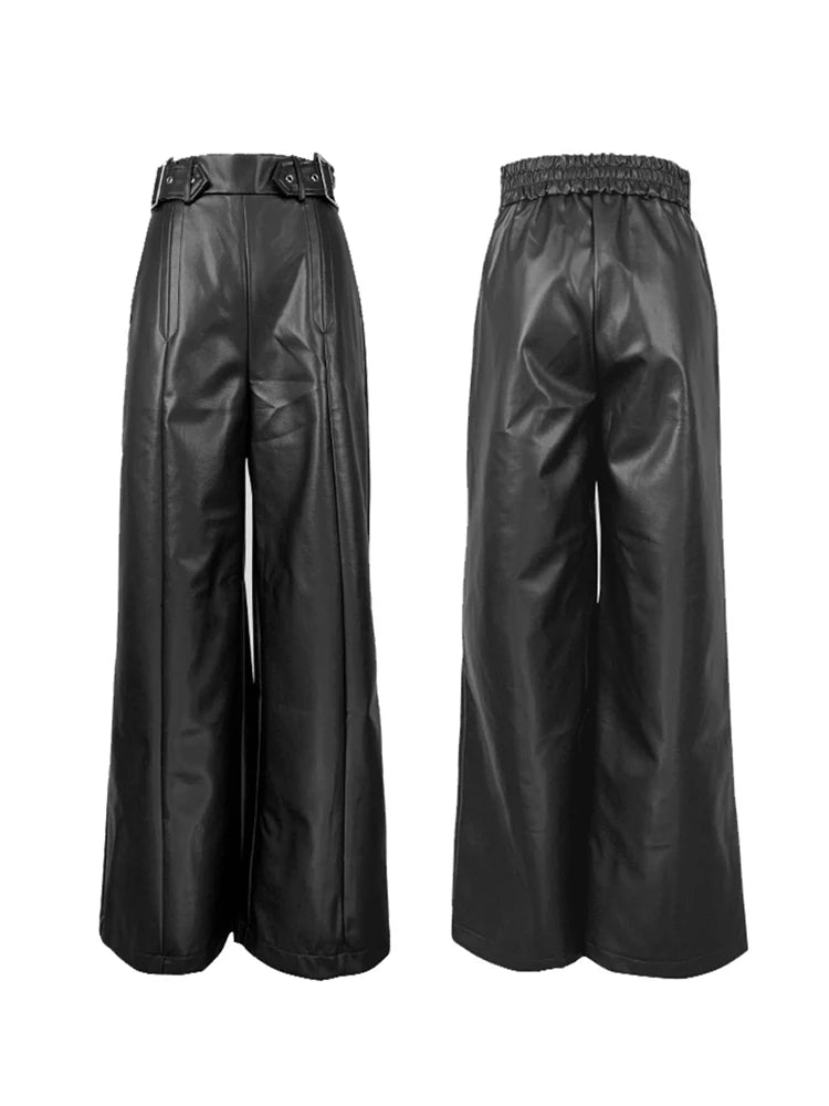 Old Money Style High Waist Pleated Pockets Baggy Pants - Female Wide Leg Trousers - Modigirl Long Pants