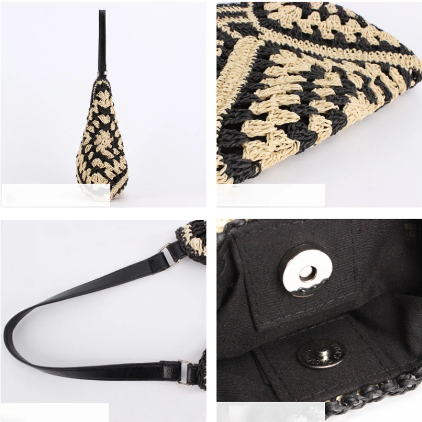 Straw Tote Bag - Shoulder Bag for Summer