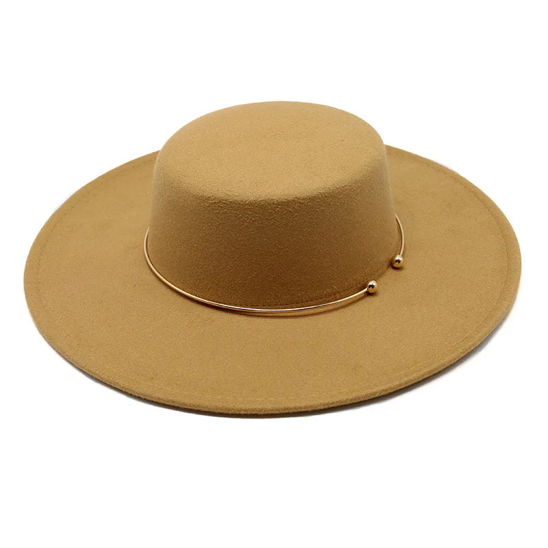 Fedora Hats for Women Flat Top Fashion Elegant Bowler Dress Caps Panama Church Wedding