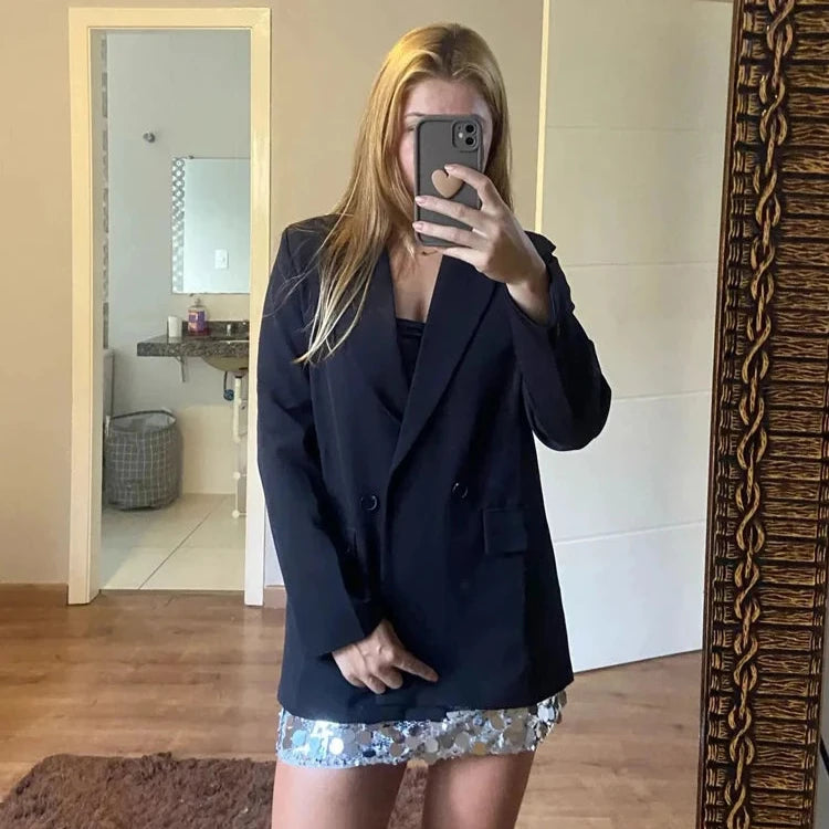Blazer Woman Black Beige Khaki Blue Green Gray - Coat Fashion Office Wear - Women's Blazers - Jacket Outerwears