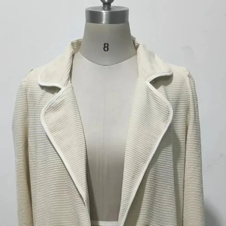 Women Double Breasted Button Solid Color Autumn Winter Blazer Jacket Fashion Casual Long Sleeve Coat Cardigan