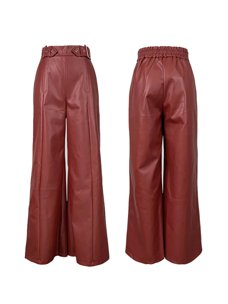 Old Money Style High Waist Pleated Pockets Baggy Pants - Female Wide Leg Trousers - Modigirl Long Pants
