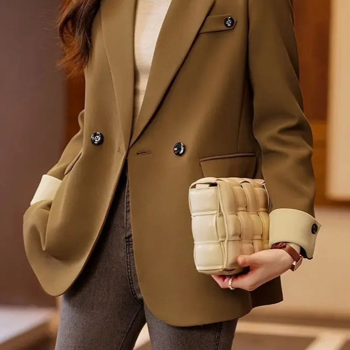 Mocha Suit Jacket Women's - New casual blazer with unique style for you to define your style statement