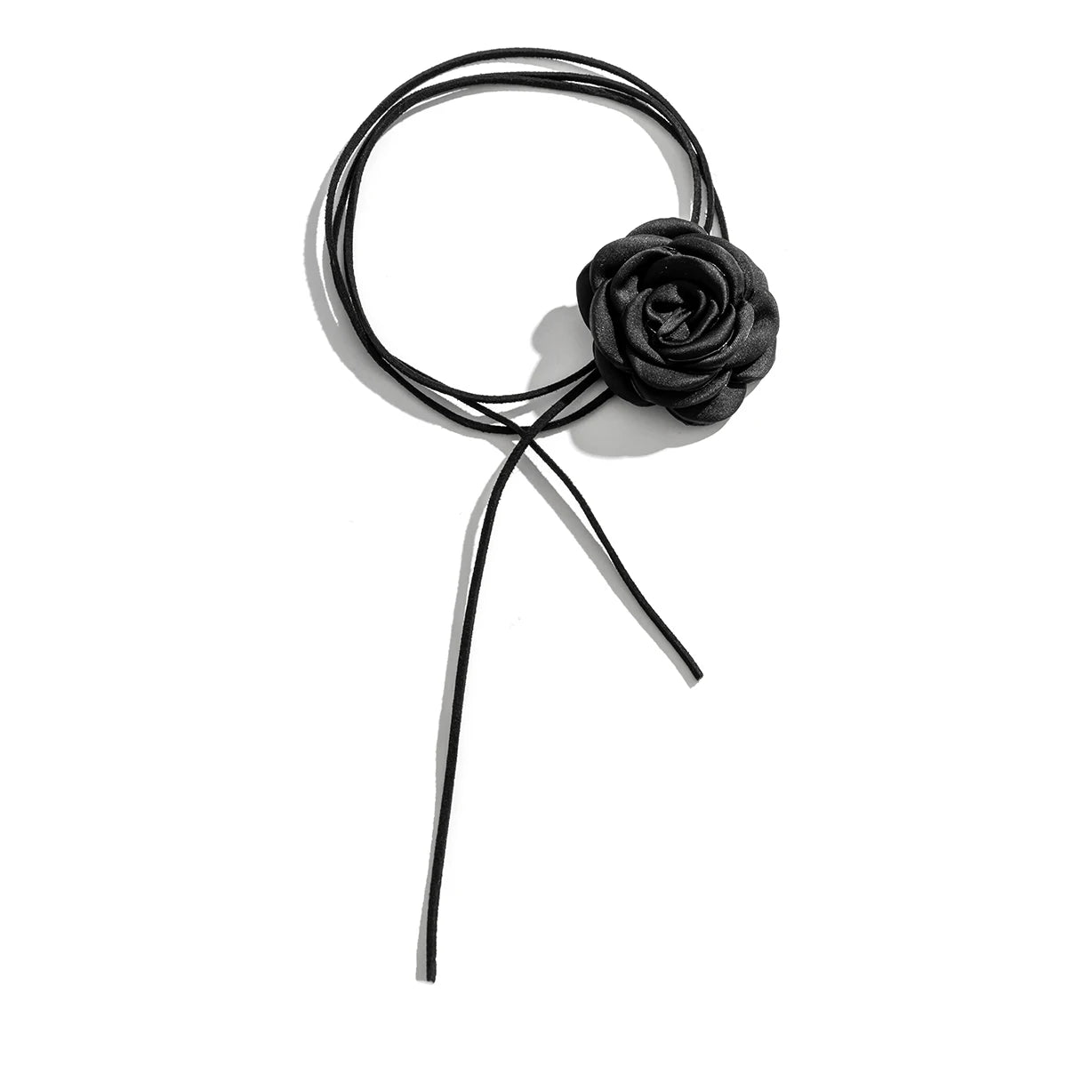 Romantic Gothic Big Rose Flower Clavicle Chain Necklace for Women Ladies Korean Fashion Adjustable Rope Choker