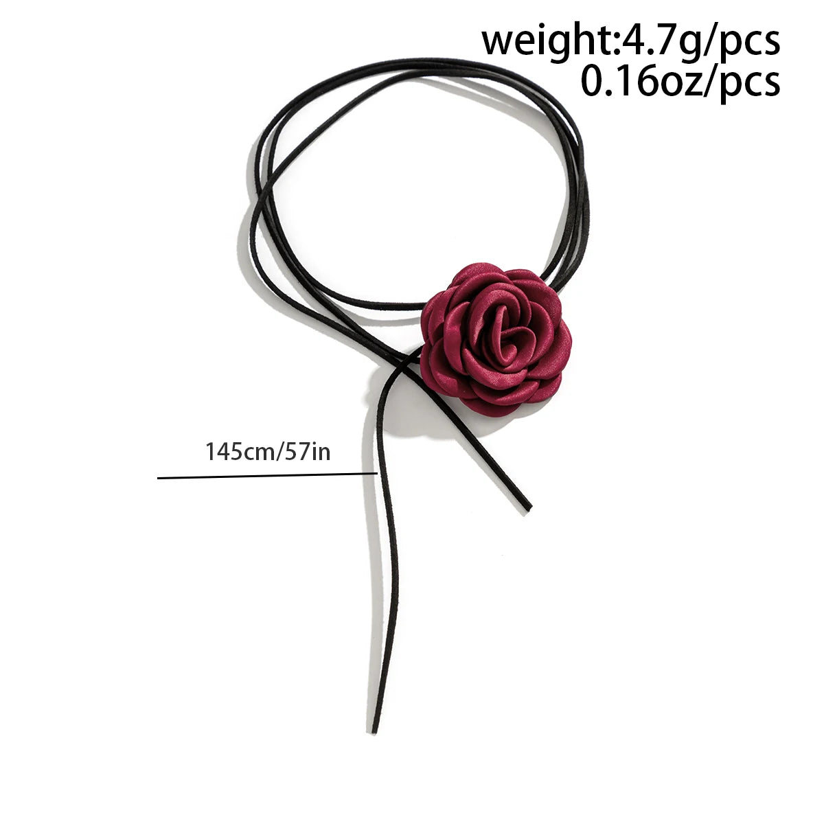 Romantic Gothic Big Rose Flower Clavicle Chain Necklace for Women Ladies Korean Fashion Adjustable Rope Choker