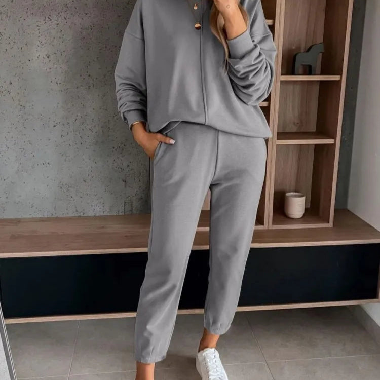 Mocha Color Casual T-shirt Pants Women's 2 Piece Set Fashion Simple Pocket Nine Point Pants Sports Suit Female 2025