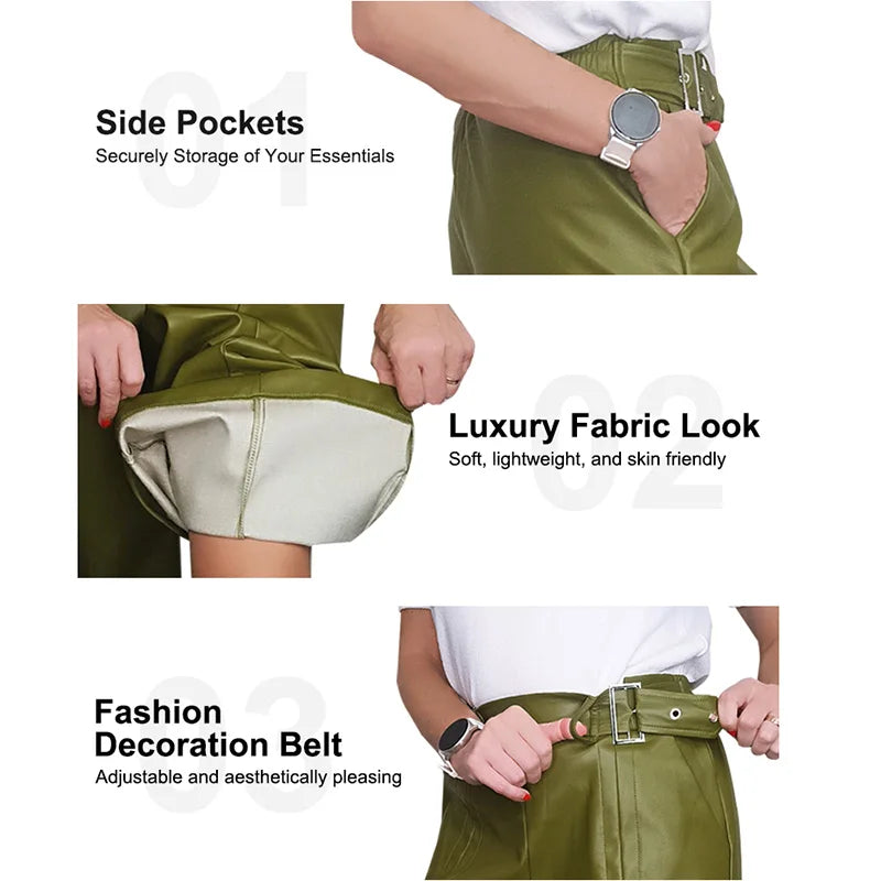 Old Money Style High Waist Pleated Pockets Baggy Pants - Female Wide Leg Trousers - Modigirl Long Pants