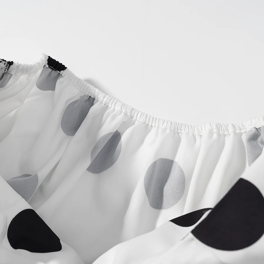 Strapless Top Polka Dot Elastic Tops Fashion High Street Sexy Tops Holidays Romantic Lady Tops
