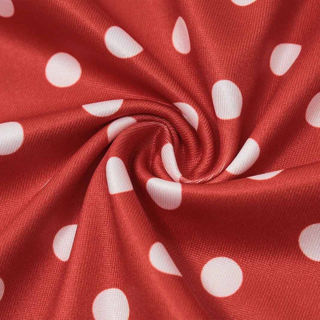 Polka Dot Elegant Off Shoulder Sleeveless Backless High Waist Halter Mini Dress
