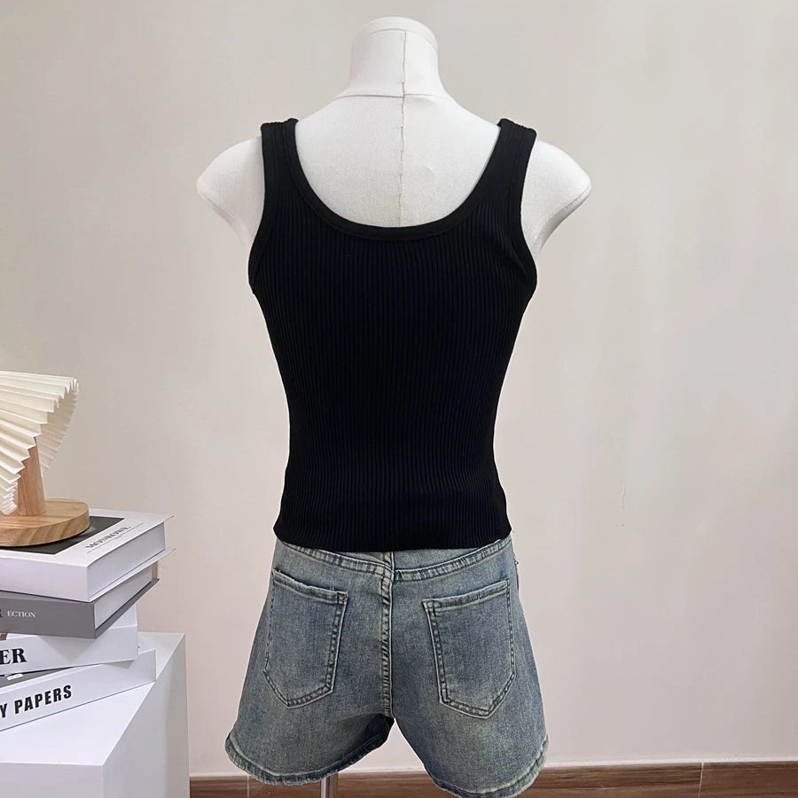 Three-dimensional Flower Sexy Women Camisole Sleeveless Tank Top