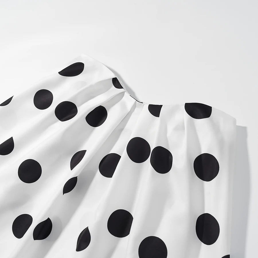 Strapless Top Polka Dot Elastic Tops Fashion High Street Sexy Tops Holidays Romantic Lady Tops