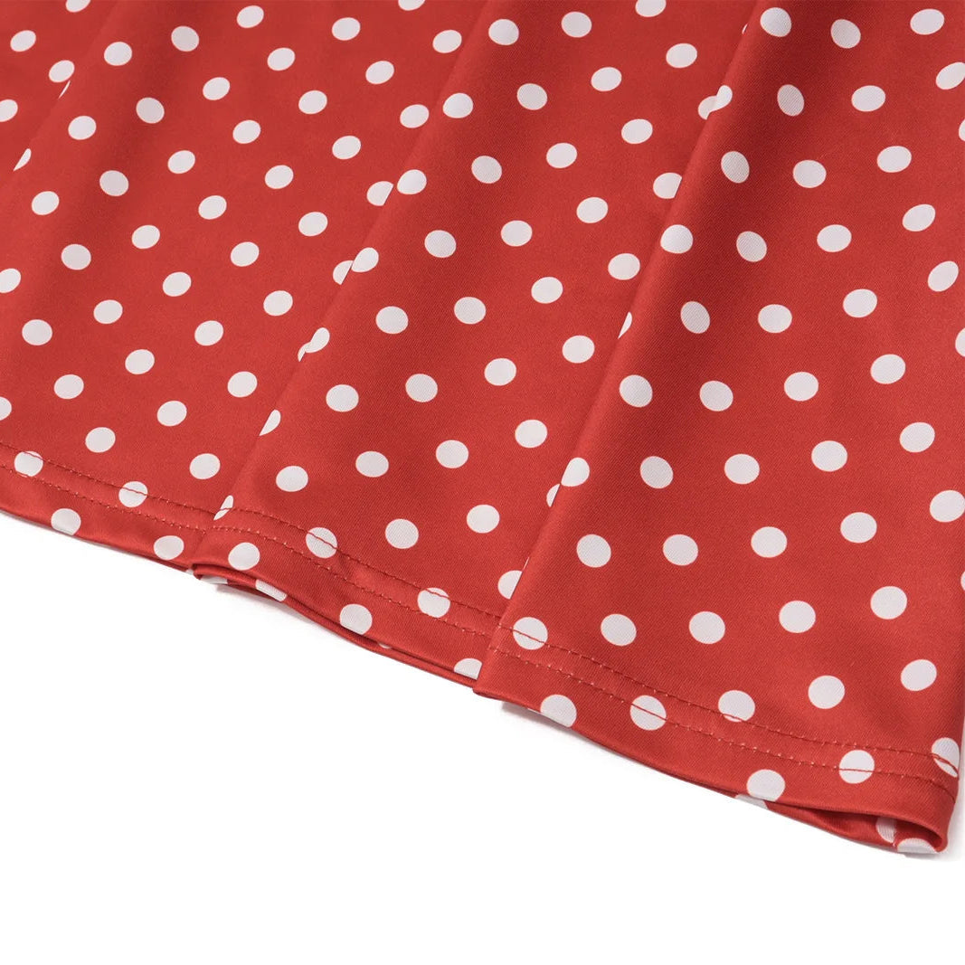 Polka Dot Elegant Off Shoulder Sleeveless Backless High Waist Halter Mini Dress